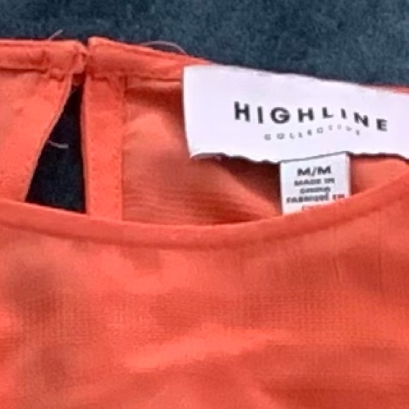 Highline Collective Coral Ruffle Peasant Top - Picture 2 of 5